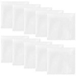 10-Pack White Silk Pocket Squares for Men