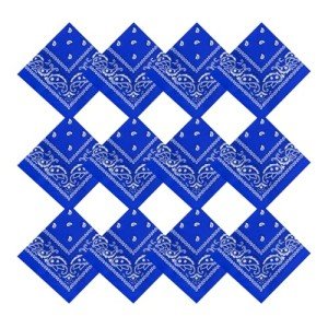 12 Pack Royal Blue Paisley Bandanas for All