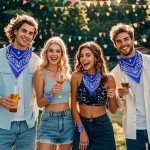 12 Pack Royal Blue Paisley Bandanas for All