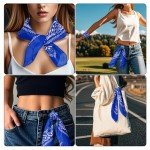 12 Pack Royal Blue Paisley Bandanas for All