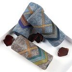 Men's Vintage Checked Cotton Handkerchiefs - 3 Pack