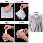 10-Pack White Silk Pocket Squares for Men