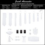 Jacob Alexander Men's White Pocket Square Handkerchief