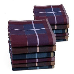 Men's Cotton Striped Vintage Handkerchiefs - 12 Pack