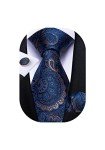 Extra Long Blue Paisley Tie Set for Men