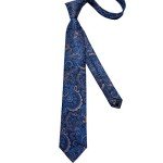 Extra Long Blue Paisley Tie Set for Men