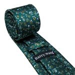 Barry.Wang Green Floral Tie Set with Accessories