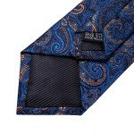 Extra Long Blue Paisley Tie Set for Men