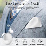 Men's 100% Mulberry Silk Pocket Square, 11x11