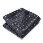 Men's Black Tie Set with Handkerchief & Cufflinks