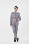 Light Grey Slim Fit Men's Suit Set