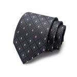 Men's Black Tie Set with Handkerchief & Cufflinks