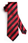 HISDERN Men's Striped Tie and Pocket Square Set