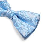 Light Blue Silk Bow Tie and Cufflinks Set