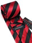HISDERN Men's Striped Tie and Pocket Square Set