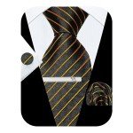 Roberto Gabbani Black and Gold Tie Set for Men