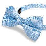 Light Blue Silk Bow Tie and Cufflinks Set