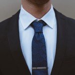 Men's Navy Blue Tie Set with Pocket Square