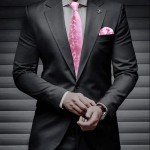 Men's Pink Paisley Tie Set with Cufflinks