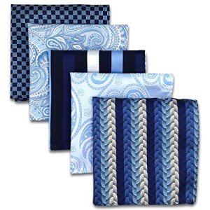 Assorted Men's Silk Pocket Squares Set of 5