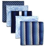 Assorted Men's Silk Pocket Squares Set of 5