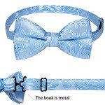 Light Blue Silk Bow Tie and Cufflinks Set