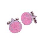 Men's Pink Paisley Tie Set with Cufflinks