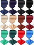 Classic Solid Color Ties and Pocket Square Set