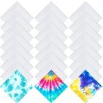 Chumia White Cotton Bandanas for Tie Dyeing - 24 Pack