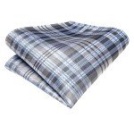 Men's Gray Silver Plaid Tie Set with Accessories