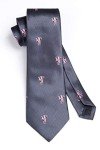 Men's Dark Grey Elephant Tie and Pocket Square Set