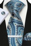 Men’s Paisley Blue & Beige Tie Set