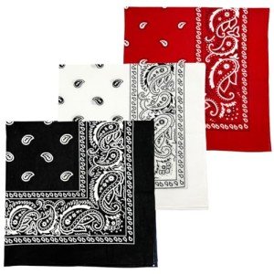 MDSTYLE Extra Large Cotton Paisley Bandanas - 3 Pack