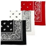 MDSTYLE Extra Large Cotton Paisley Bandanas - 3 Pack