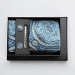 Men’s Paisley Blue & Beige Tie Set