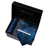 Men's Tie Set with Lapel Pin and Accessories
