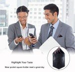 Men's Leather Pocket Square Holder - Black