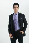 Men's Lavender Long Sleeve Dress Shirt & Tie Set