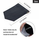 Men's Leather Pocket Square Holder - Black