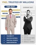 YND Men's Burgundy Slim Fit 3 Piece Suit Set