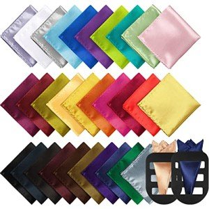 60 Assorted Men's Pocket Squares and Holders