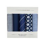 Men's Cotton Handkerchief Set - 5 Pack Gift Box