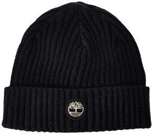 Timberland Men's Black Ribbed Watch Cap
