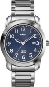 Timex Men's Blue Dial Silver Expansion Band Watch