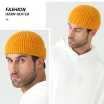 Men's 3 Pack Wool Fisherman Beanies - Black, Gray, Yellow
