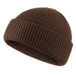Men's Acrylic Winter Fisherman Beanie - Coffee
