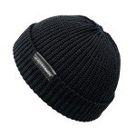 Black Knit Beanie Hat for Men and Women