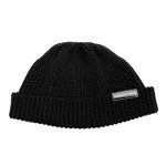 Black Knit Beanie Hat for Men and Women