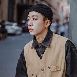 Black Knit Beanie Hat for Men and Women