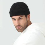 Men's Knit Fisherman Beanie - Black